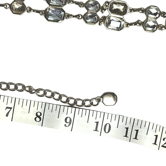 Vintage Women's Chain Jeweled Belt Silver/Gold Jeweled Rhinestone Metal SZ: S-M - Picture 6 of 9